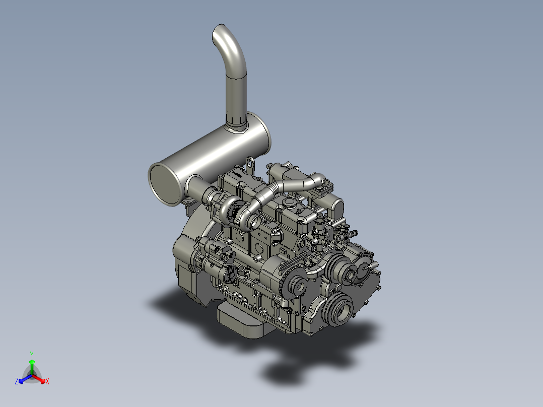 柴油机正等轴测图