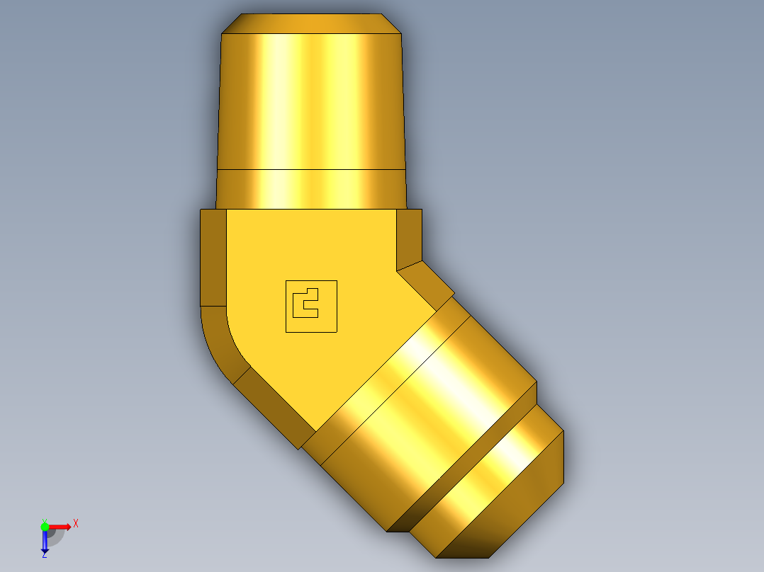 扩口式工业通用硬管接头45Deg Elbow 159F-6-4俯视图