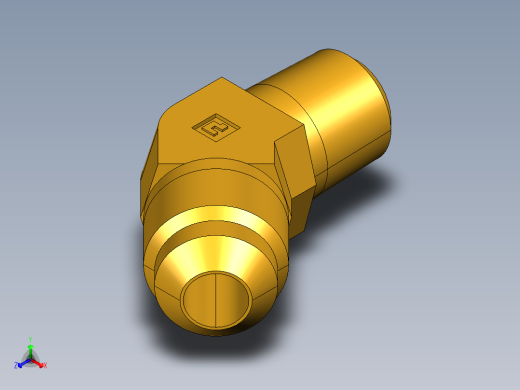扩口式工业通用硬管接头45Deg Elbow 159F-6-4正等轴测缩略图