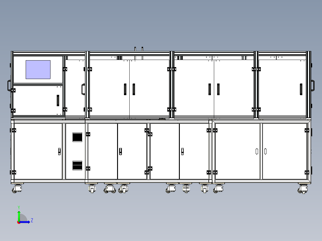 载盘试偏光片贴合机step左视图