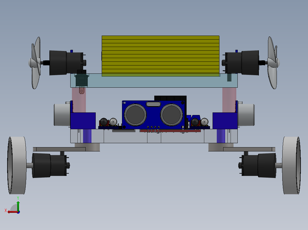 电子元件移动小车sw18可编辑后视图