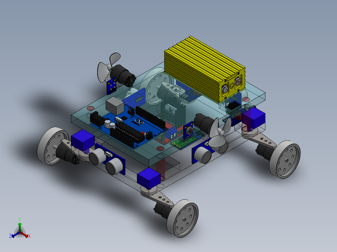电子元件移动小车sw18可编辑正等轴测图