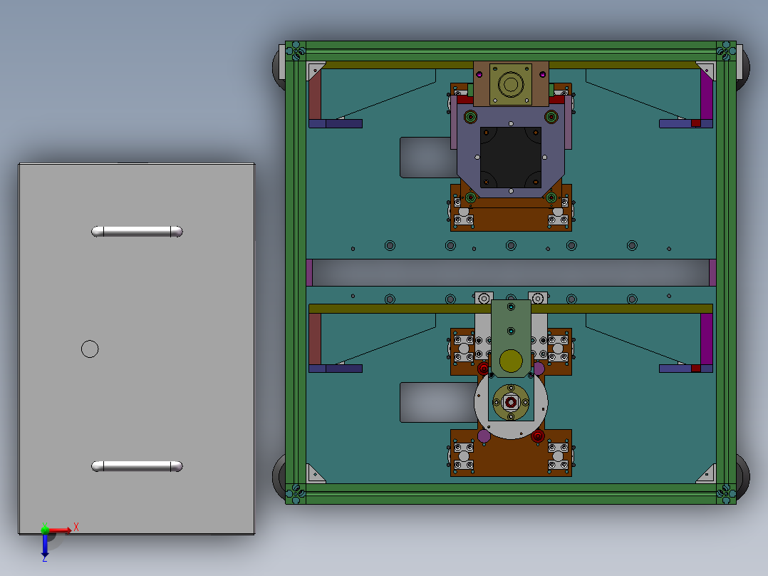 管道弯头胶帽自动压装设备sw12可编辑俯视图