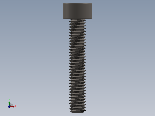 Screw_DIN_912_M3.5x20F_A2.SLDPRT公制内六角螺钉前视缩略图