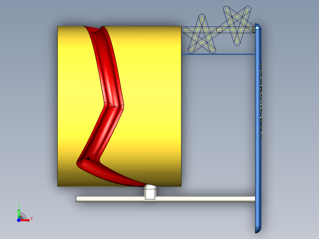 混合凸轮机构前视图