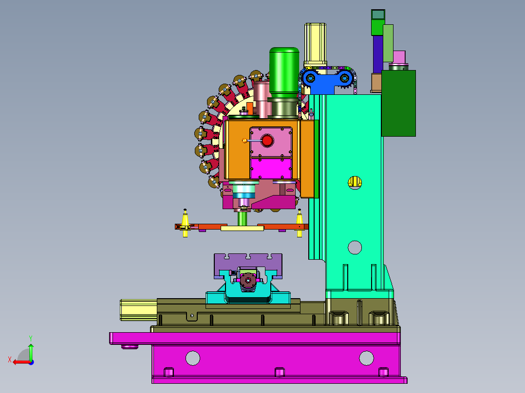 刀库式换刀开料加工中心后视图