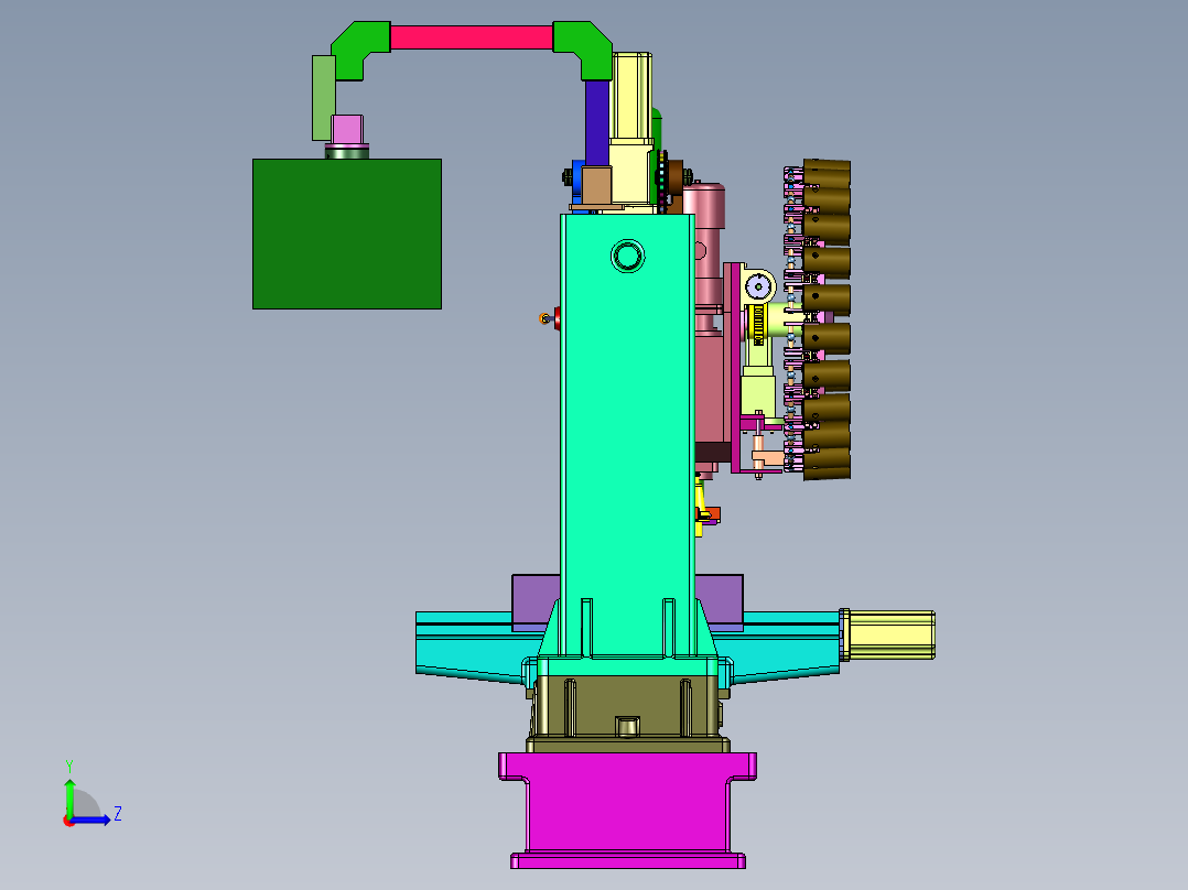 刀库式换刀开料加工中心左视图