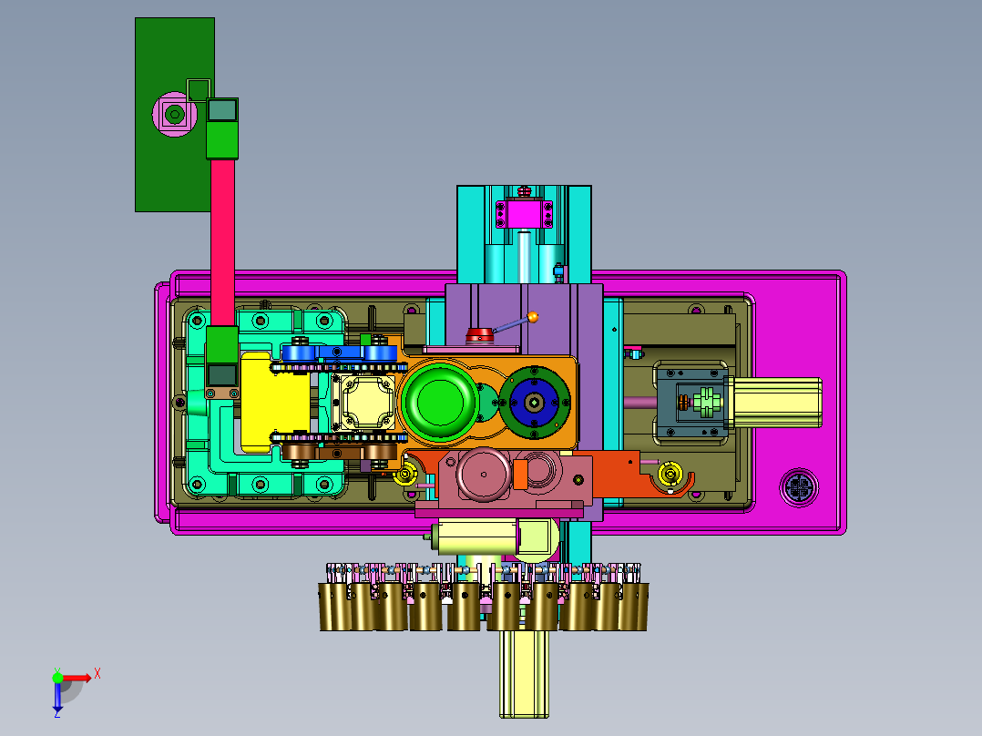 刀库式换刀开料加工中心俯视图