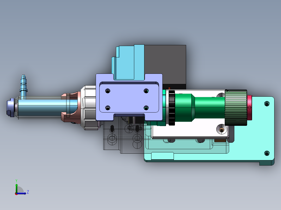 鼎盛气体油嘴组件左视图
