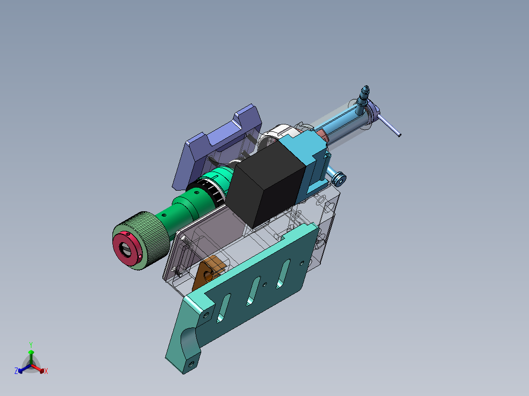 鼎盛气体油嘴组件正等轴测图