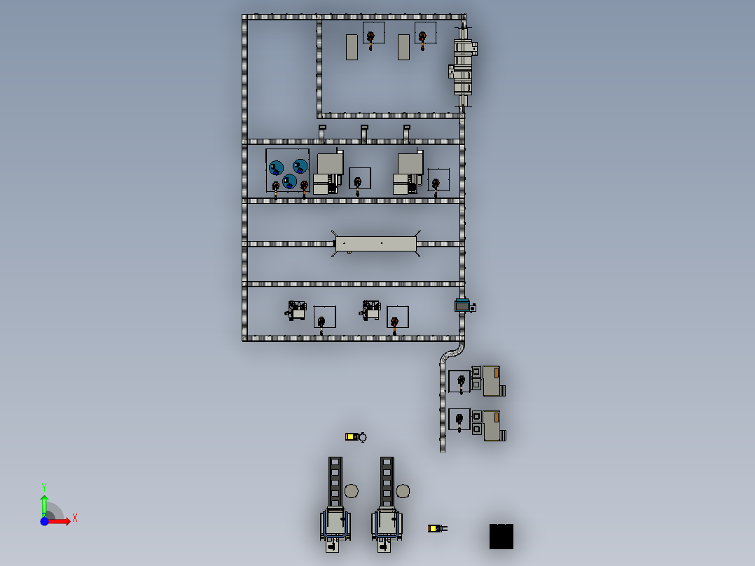 合金车轮生产线前视图