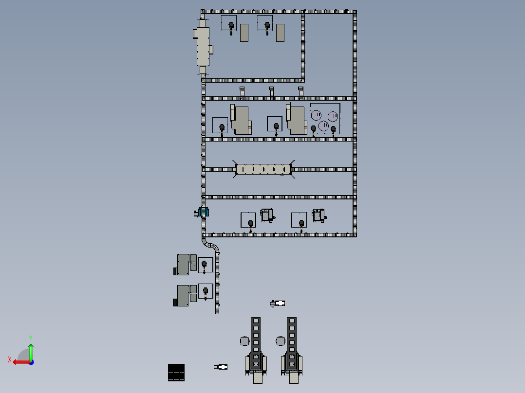 合金车轮生产线后视图