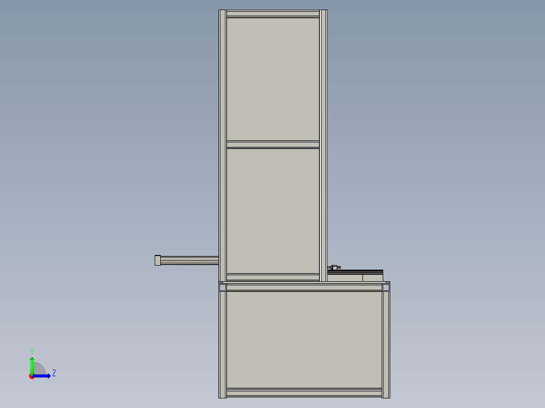 板材挤压用热压机左视图