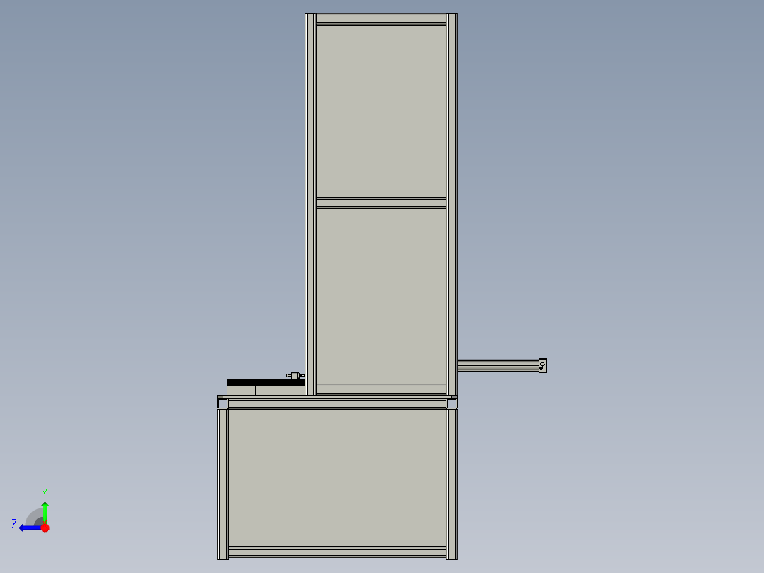 板材挤压用热压机右视图