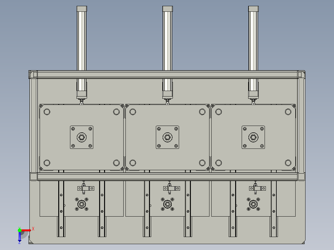 板材挤压用热压机俯视图