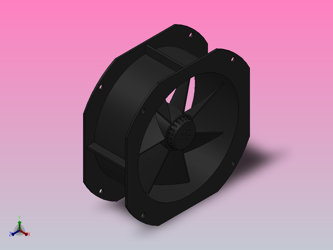 22580FZY-7P轴流风机[200FZY7-S-7P(22580)]正等轴测图