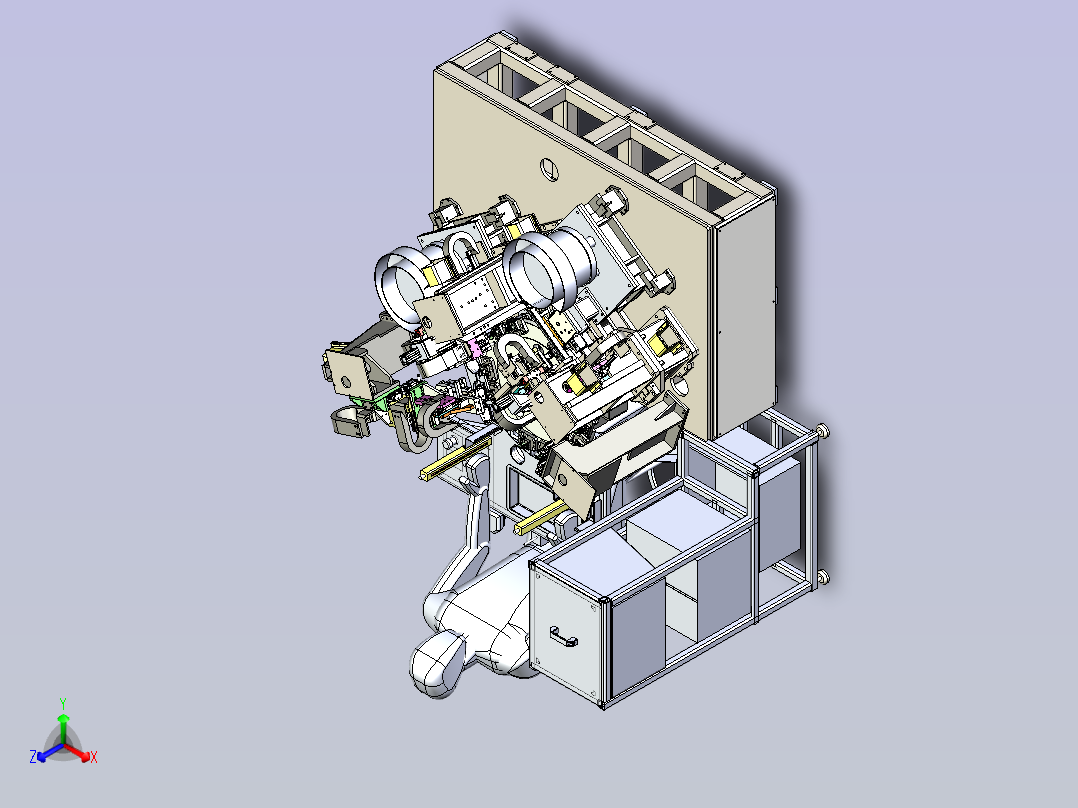 半自动端子插入机装配正等轴测图