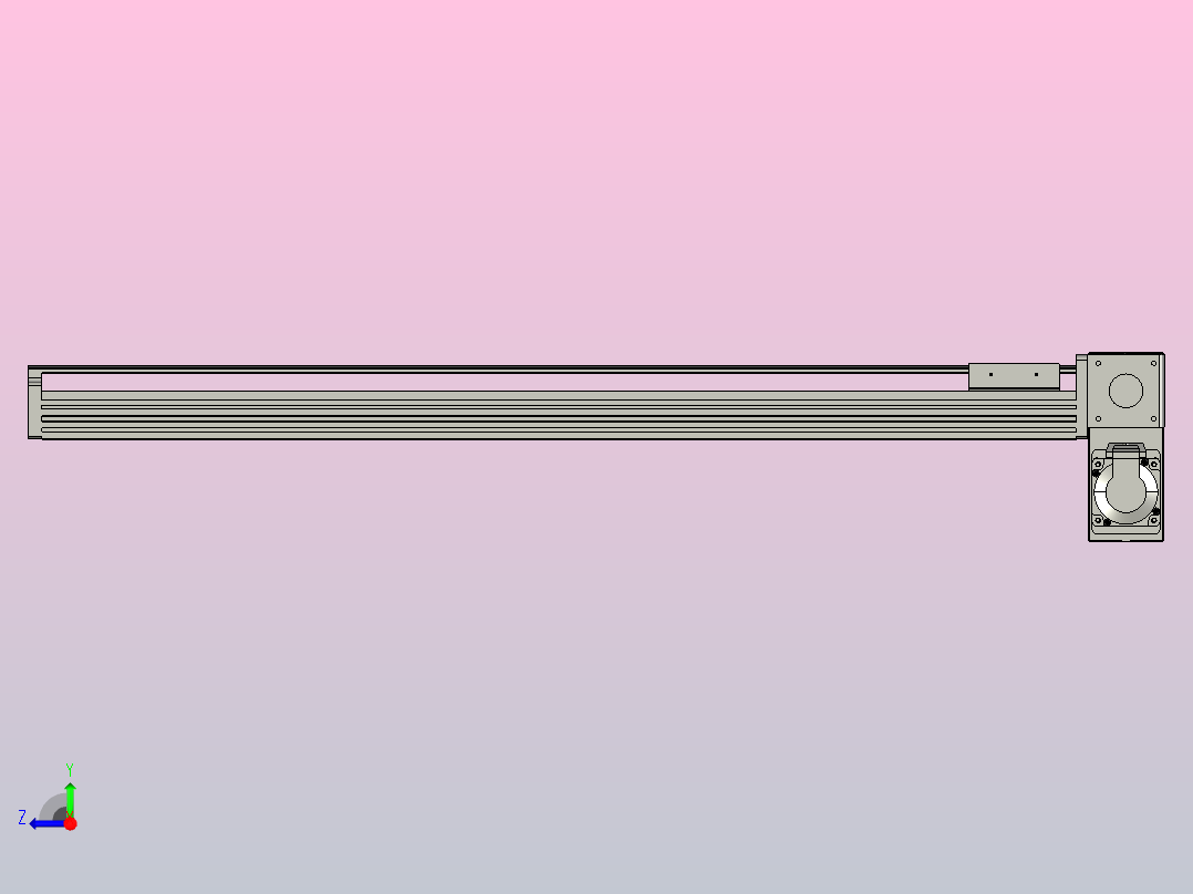 皮带直线轴半封闭可选导轨TPA-HNB-85D-90-L750-RP-Y-P20-N3右视图