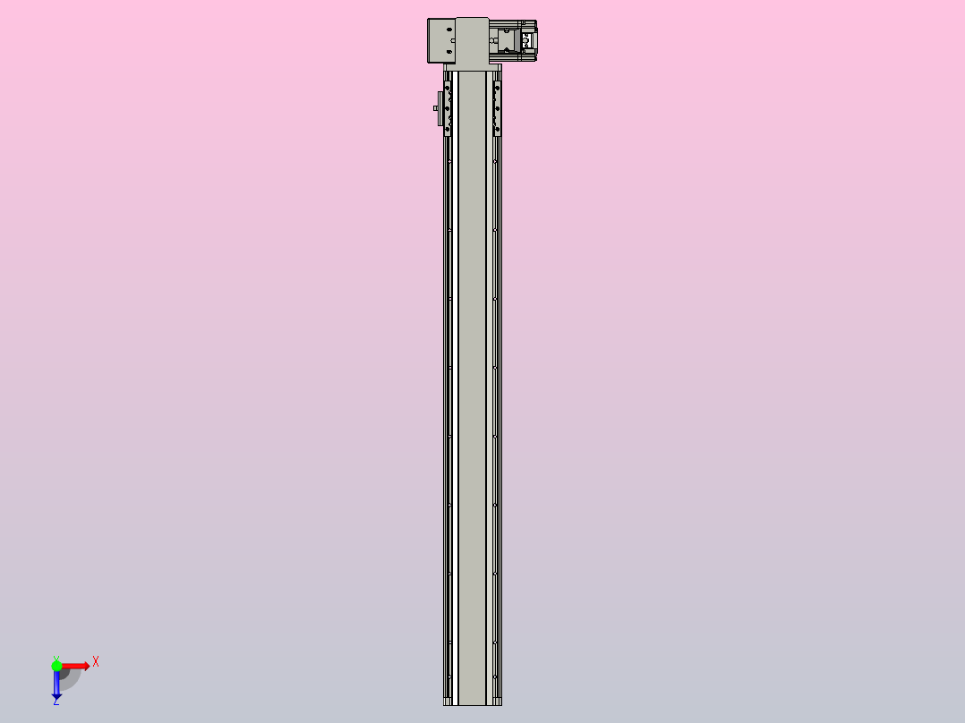 皮带直线轴半封闭可选导轨TPA-HNB-85D-90-L750-RP-Y-P20-N3俯视图