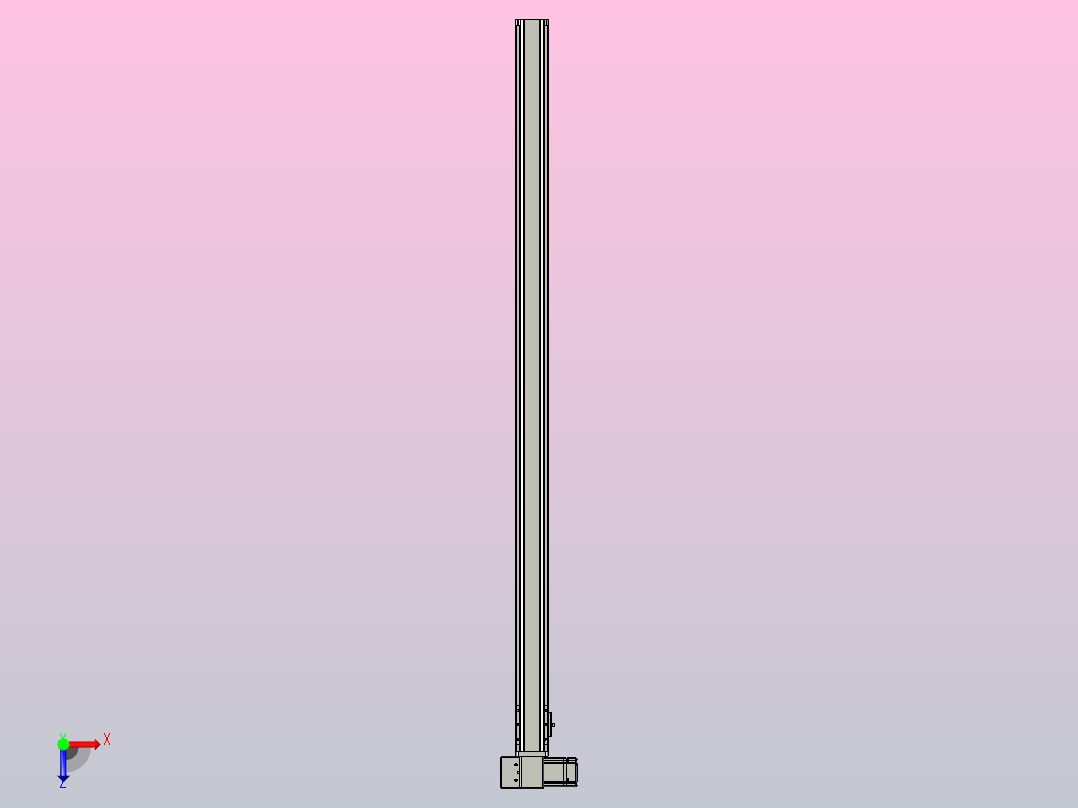 皮带直线轴半封闭可选导轨TPA-HNB-65S-90-L1350-LP-Y-P10-N3俯视图