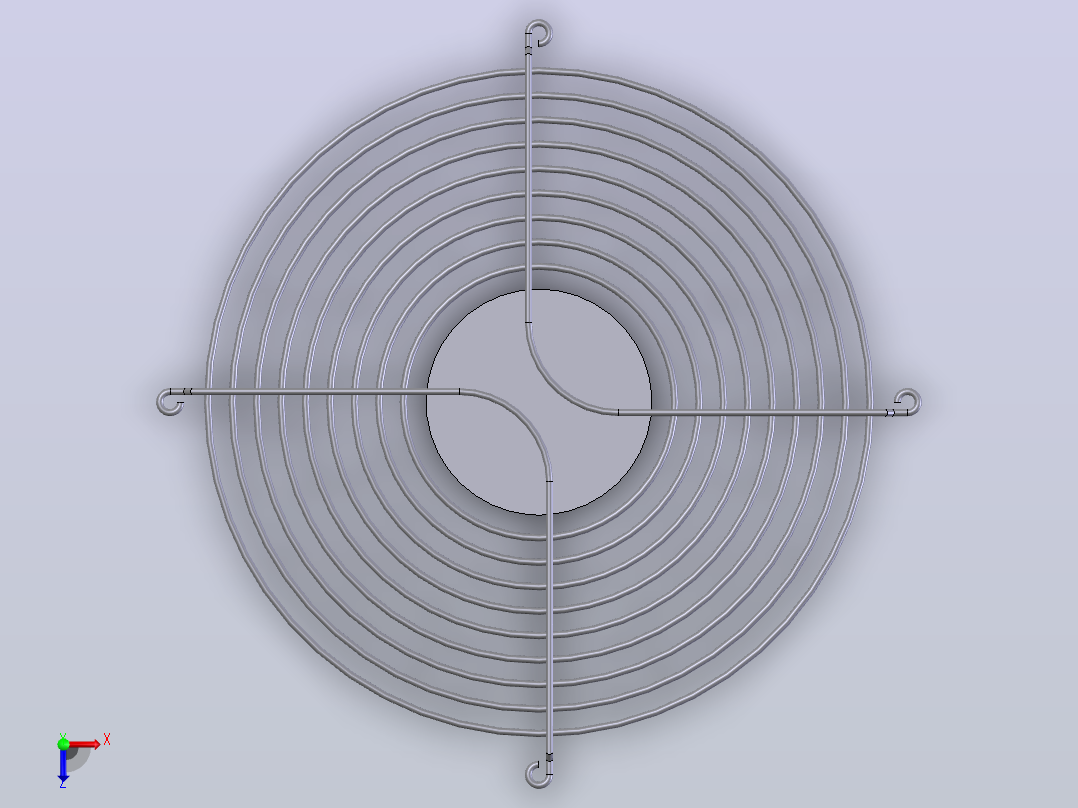User Library-grille ventilateur 254mm_护网俯视图