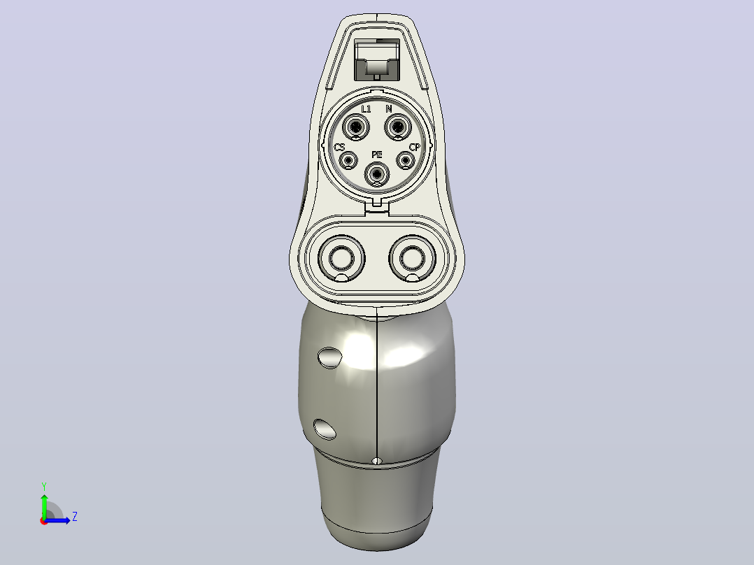 DC电动汽车充电器CCS型连接器左视图