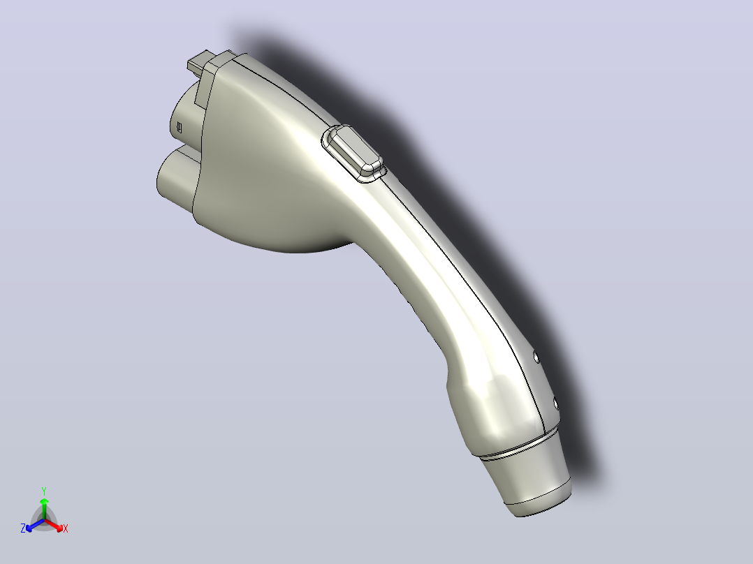 DC电动汽车充电器CCS型连接器正等轴测图