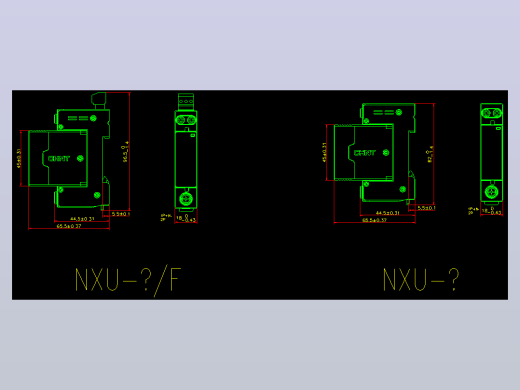 NXU-Ⅲ 2P 电涌保护器外形安装尺寸202404