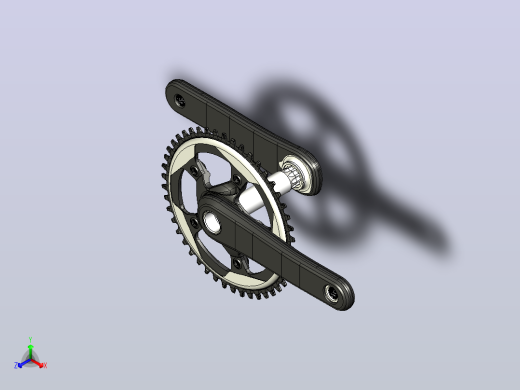 SRAM Force 1曲柄组正等轴测缩略图