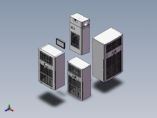 机柜空调 4款正等轴测缩略图