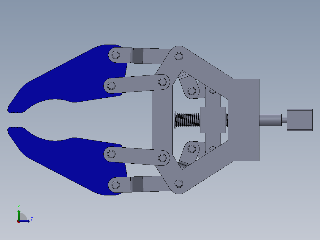 obotic arm gripper机械臂夹持器3D数模图纸 Solidworks设计左视图