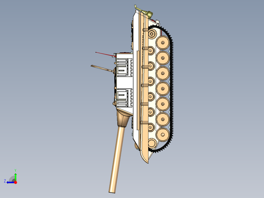 二战猎虎驱逐坦克建模右视图