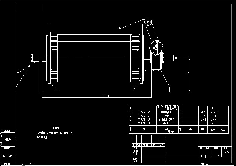 一个旋转工装全套图纸