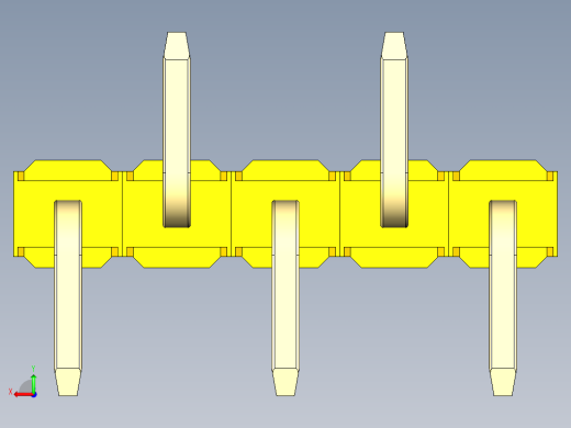 彩色公排针 100mil 2.54mm 系列-DS1022_yellow_05p_100mil_Type_SMT_R2_rev1.0后视缩略图