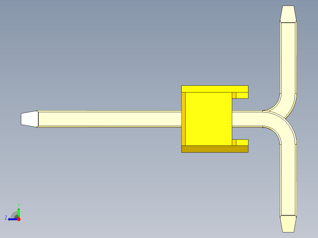 彩色公排针 100mil 2.54mm 系列-DS1022_yellow_05p_100mil_Type_SMT_R2_rev1.0右视图