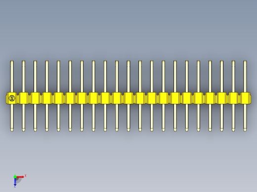 彩色公排针 100mil 2.54mm 系列-DS1022_yellow_3x21p_100mil_TypeD_rev1.0俯视缩略图