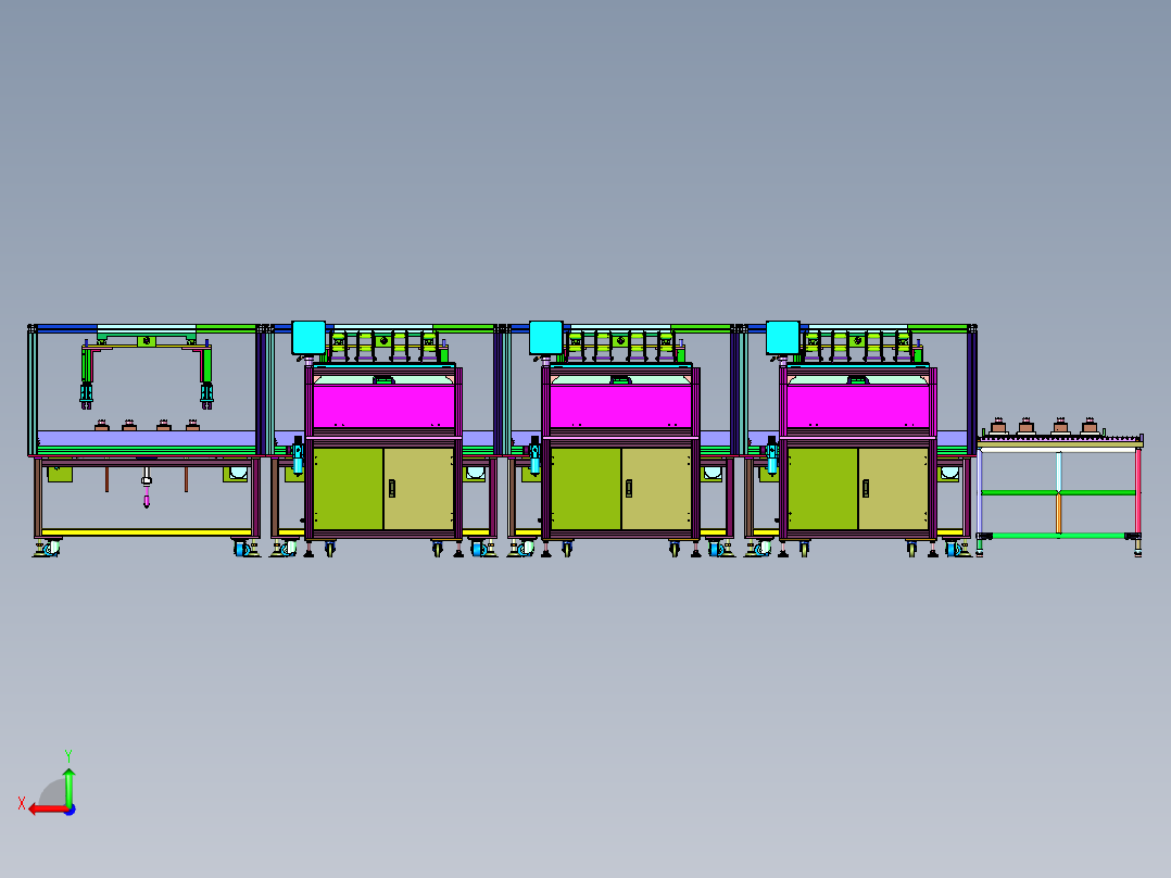 新能源汽车电机锡焊流水线后视图