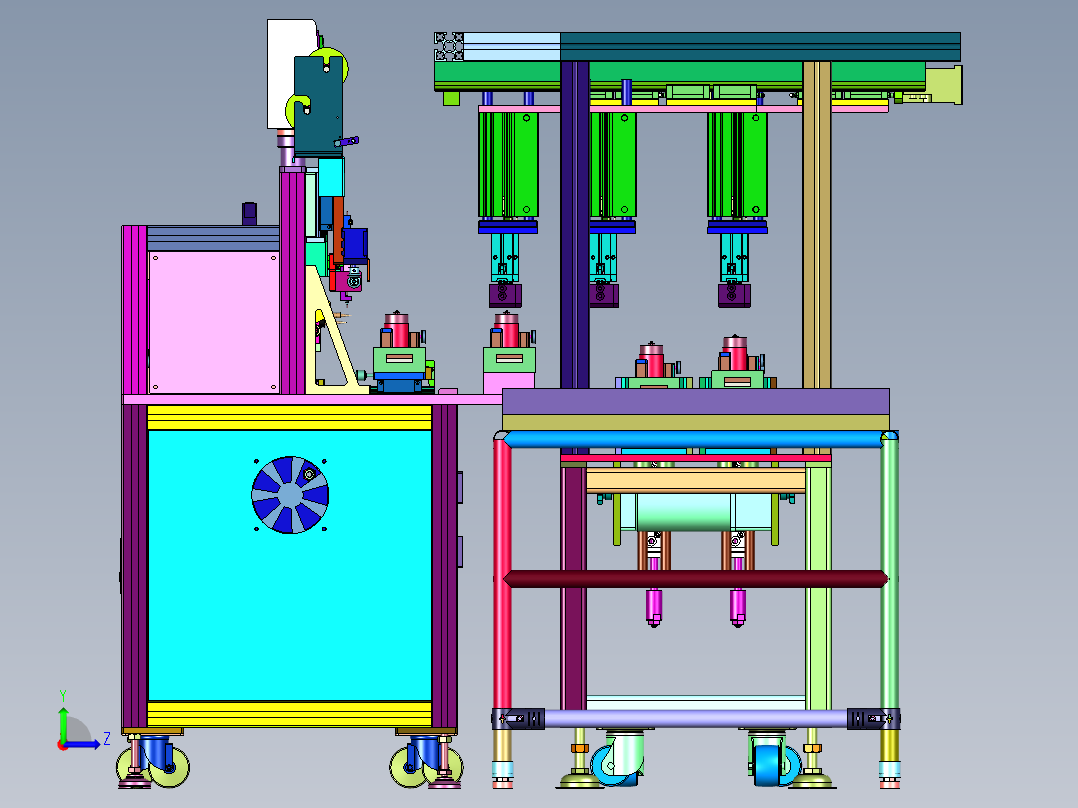 新能源汽车电机锡焊流水线左视图