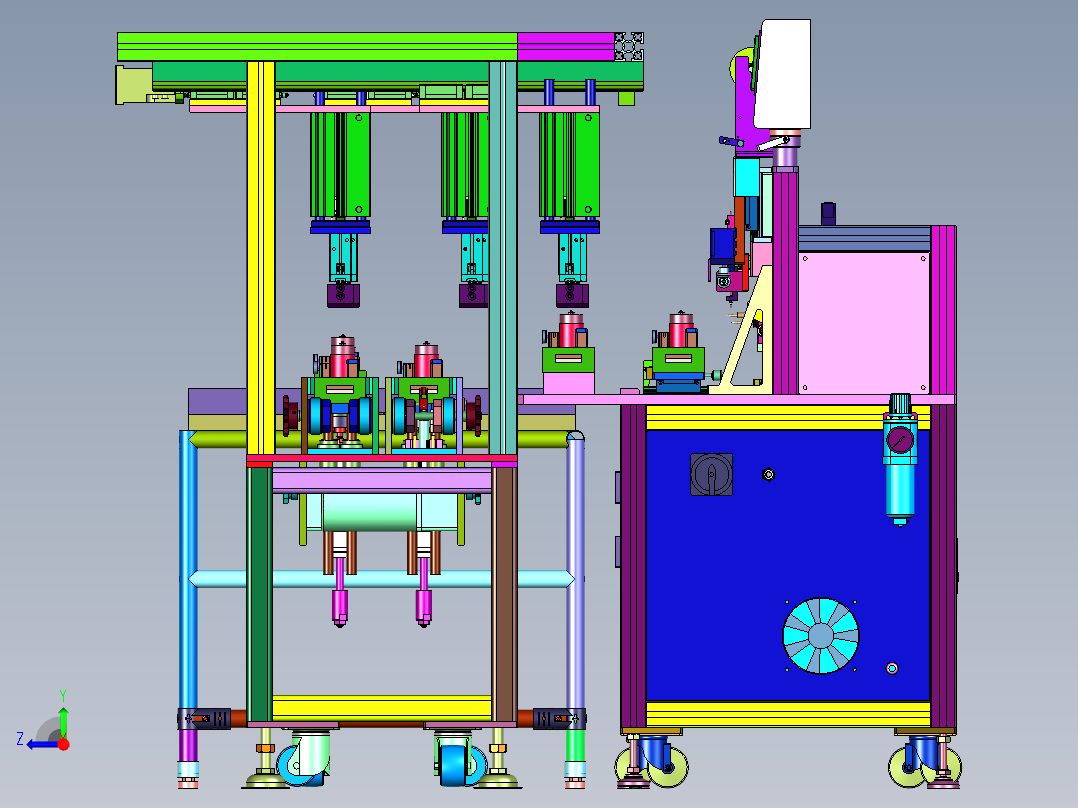新能源汽车电机锡焊流水线右视图
