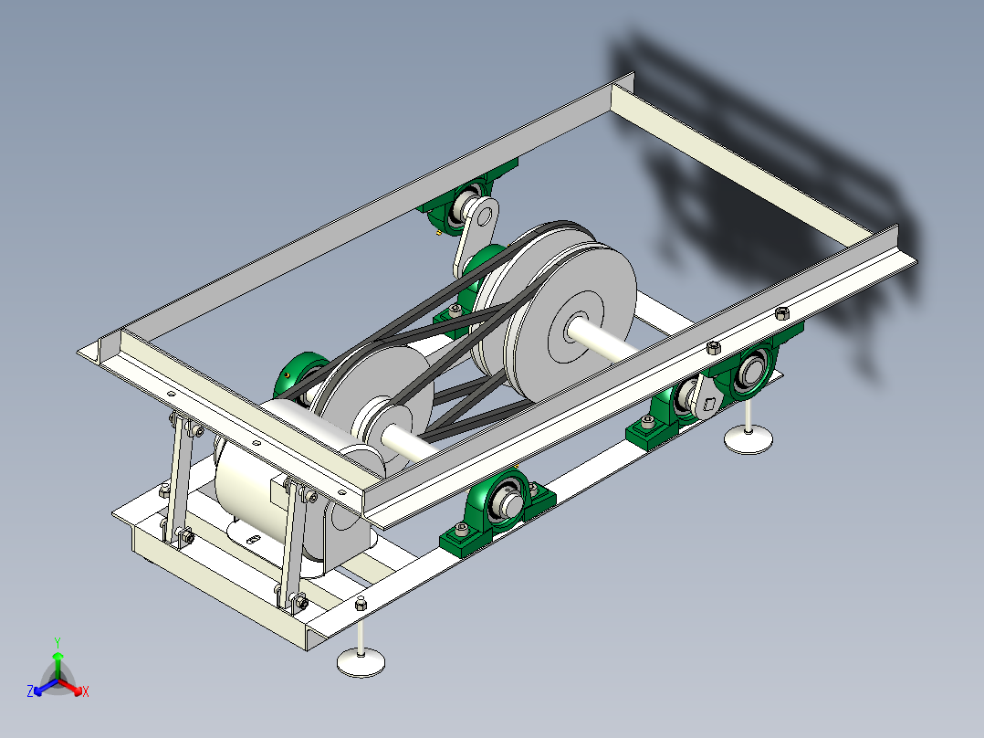 摇摇车底盘驱动机架主视图