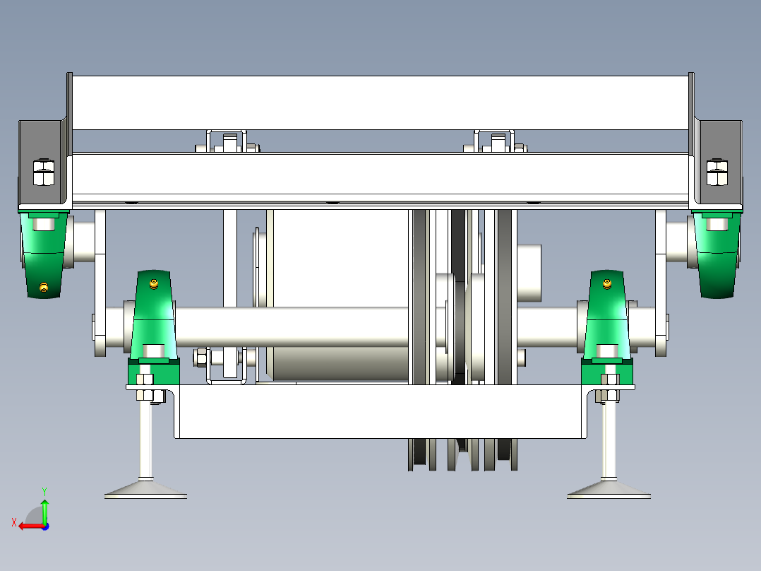 摇摇车底盘驱动机架后视图