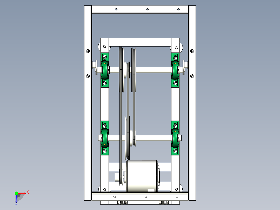 摇摇车底盘驱动机架俯视图