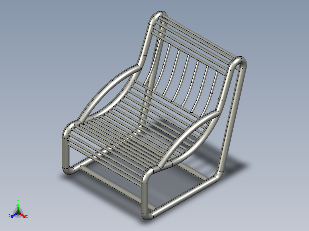 不锈钢座椅正等轴测图
