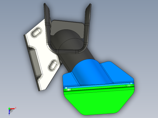小型车发动机支承梁--元宝梁3D模型俯视缩略图