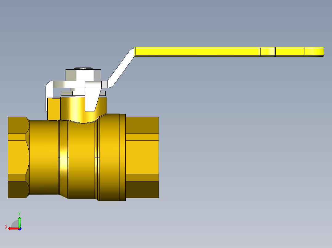 管道手动球阀-水管开关阀-手动阀门铜球阀DN20后视图