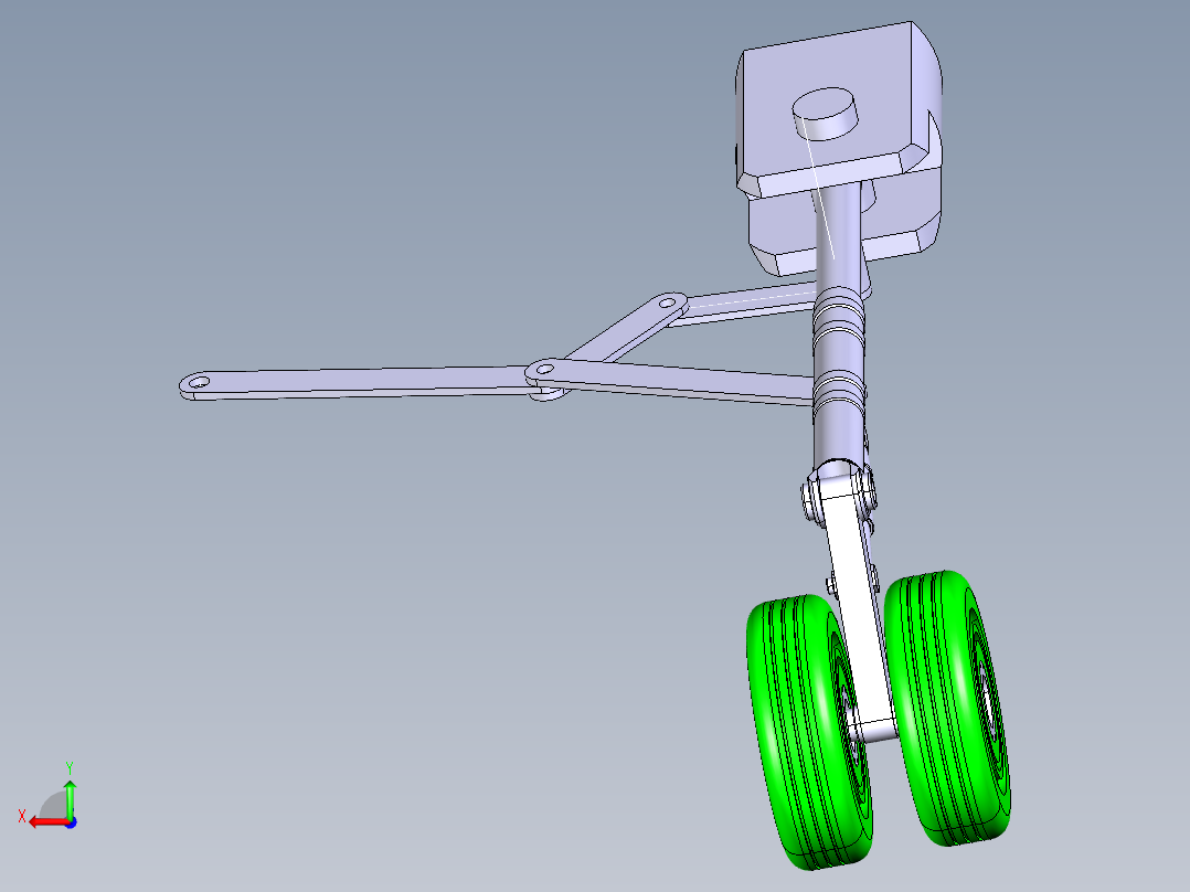 飞机起落架三维模型后视图