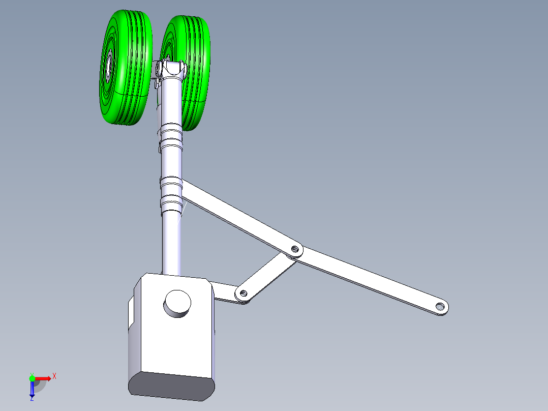 飞机起落架三维模型俯视图