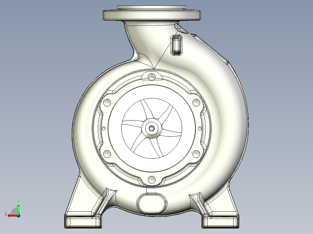 离心泵叶轮后视图