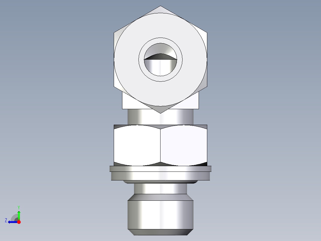 卡套式工业通用硬管接头EO_Adjustable_Locknut_elbow_WEE08ZLMCF右视图