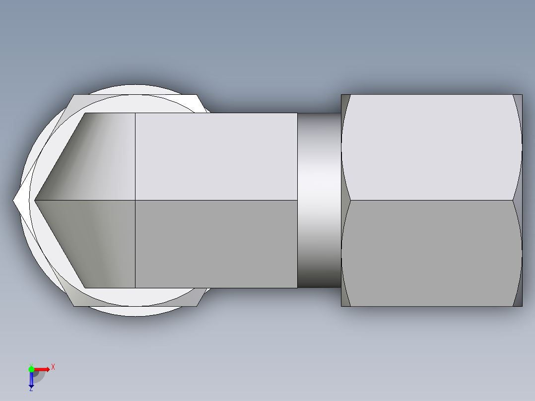 卡套式工业通用硬管接头EO_Adjustable_Locknut_elbow_WEE08ZLMCF俯视图